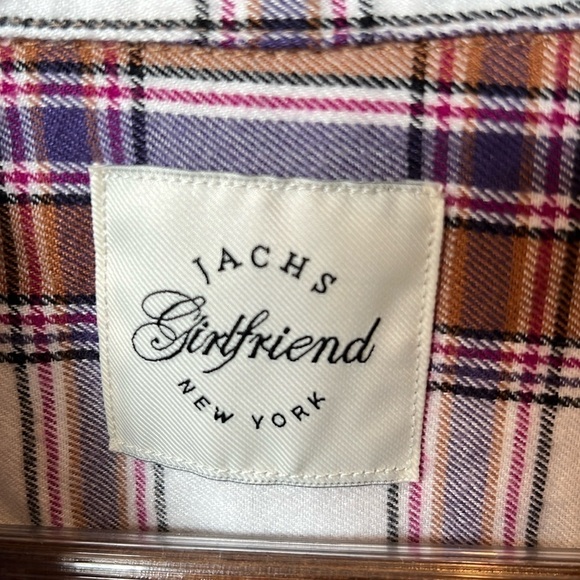 Jachs Girlfriend women’s flannel plaid shacket with pockets, buttondown, sz M - Picture 2 of 14